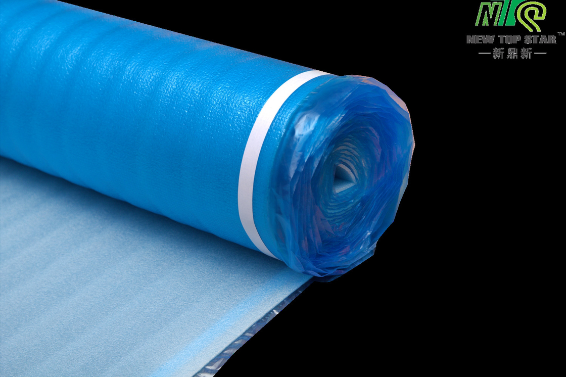 20KG/M3 Floor Underlay Roll Tape Attached 2mm Blue EPE Underlayment