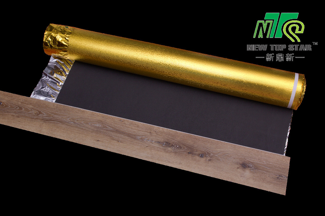 EVA Acoustic Laminate Flooring Underlayment Golden Foil 3mm 110kg/M3 ISO
